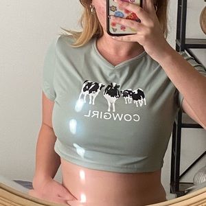 Cowgirl mintgreen croptop